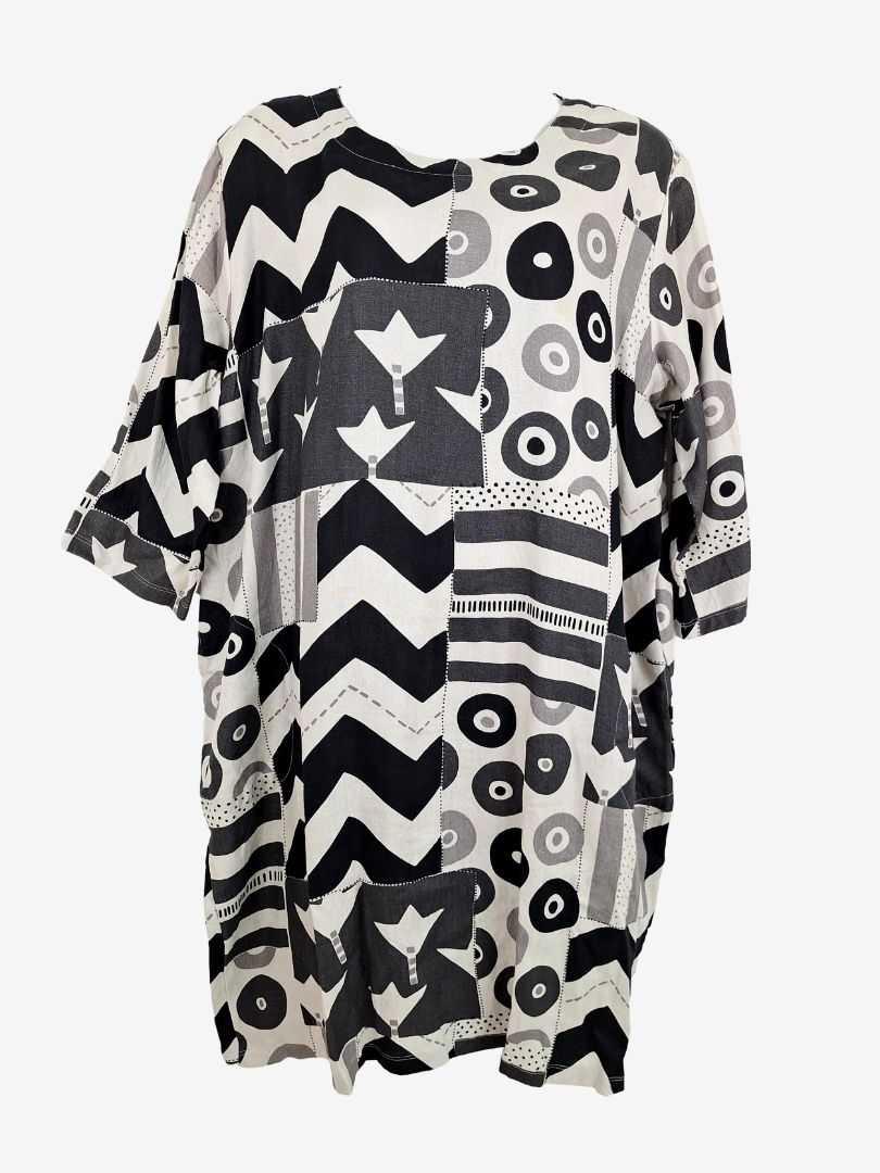 Second-Hand Gudrun Sjdn Playful Geo Relaxed Linen Dress Size XXL  SwapUp