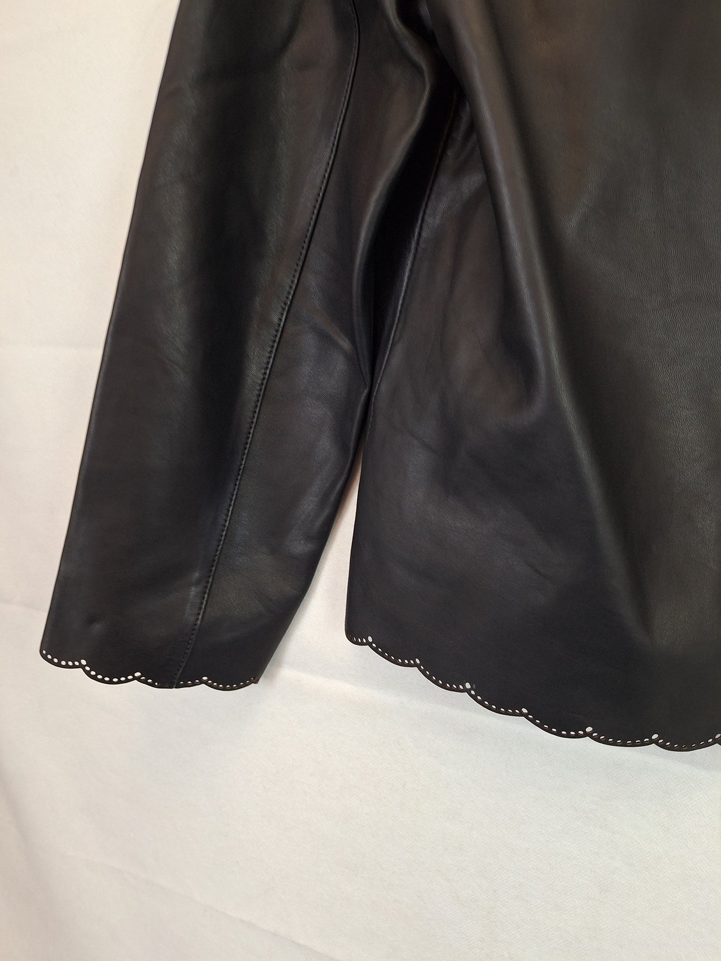 Ted Baker Scallop Detail Leather Jacket Size 14 by SwapUp-Online Second Hand Store-Online Thrift Store