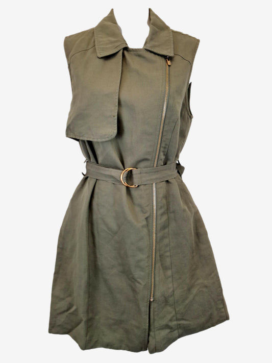 Forever New Olive Sleeveless Trench Mini Dress Size 8 by SwapUp-Online Second Hand Store-Online Thrift Store