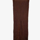 Aere Chocolate Ribbed Cheeky Front Split Maxi Skirt Size M by SwapUp-Online Second Hand Store-Online Thrift Store