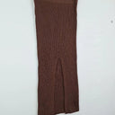 Aere Chocolate Ribbed Cheeky Front Split Maxi Skirt Size M by SwapUp-Online Second Hand Store-Online Thrift Store