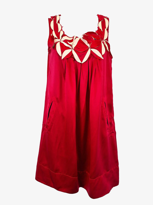 Alannah Hill Raspberry Floral Silk Mini Dress Size 8 by SwapUp-Online Second Hand Store-Online Thrift Store