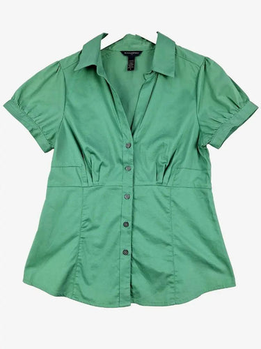 Banana Republic Moss Button Up Puff Sleeve Blouse Size 8 by SwapUp-Online Second Hand Store-Online Thrift Store