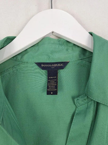 Banana Republic Moss Button Up Puff Sleeve Blouse Size 8 by SwapUp-Online Second Hand Store-Online Thrift Store