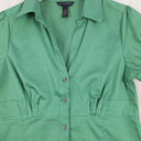 Banana Republic Moss Button Up Puff Sleeve Blouse Size 8 by SwapUp-Online Second Hand Store-Online Thrift Store