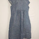 Blue Illusion Twill Hemp Linen Shift Midi Dress Size M by SwapUp-Online Second Hand Store-Online Thrift Store