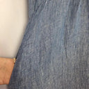 Blue Illusion Twill Hemp Linen Shift Midi Dress Size M by SwapUp-Online Second Hand Store-Online Thrift Store