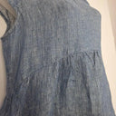 Blue Illusion Twill Hemp Linen Shift Midi Dress Size M by SwapUp-Online Second Hand Store-Online Thrift Store