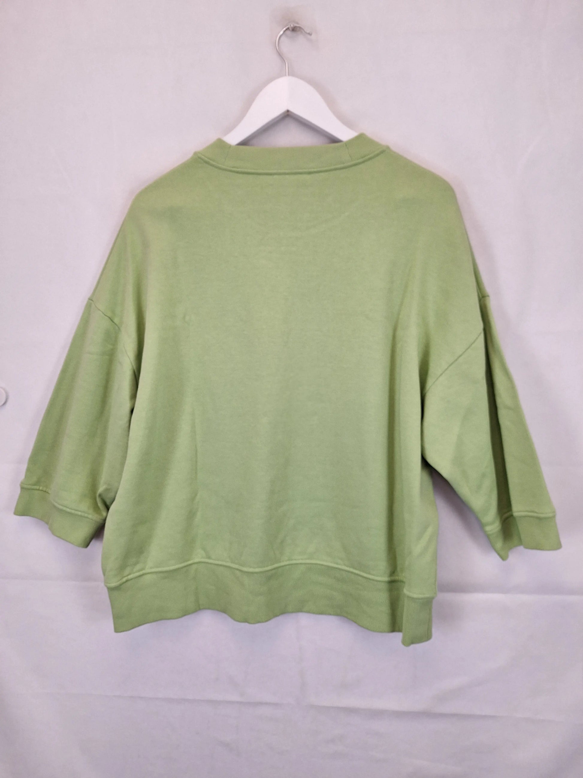 COS Sage Crew Neck Cropped Sweat Top Size S by SwapUp-Online Second Hand Store-Online Thrift Store