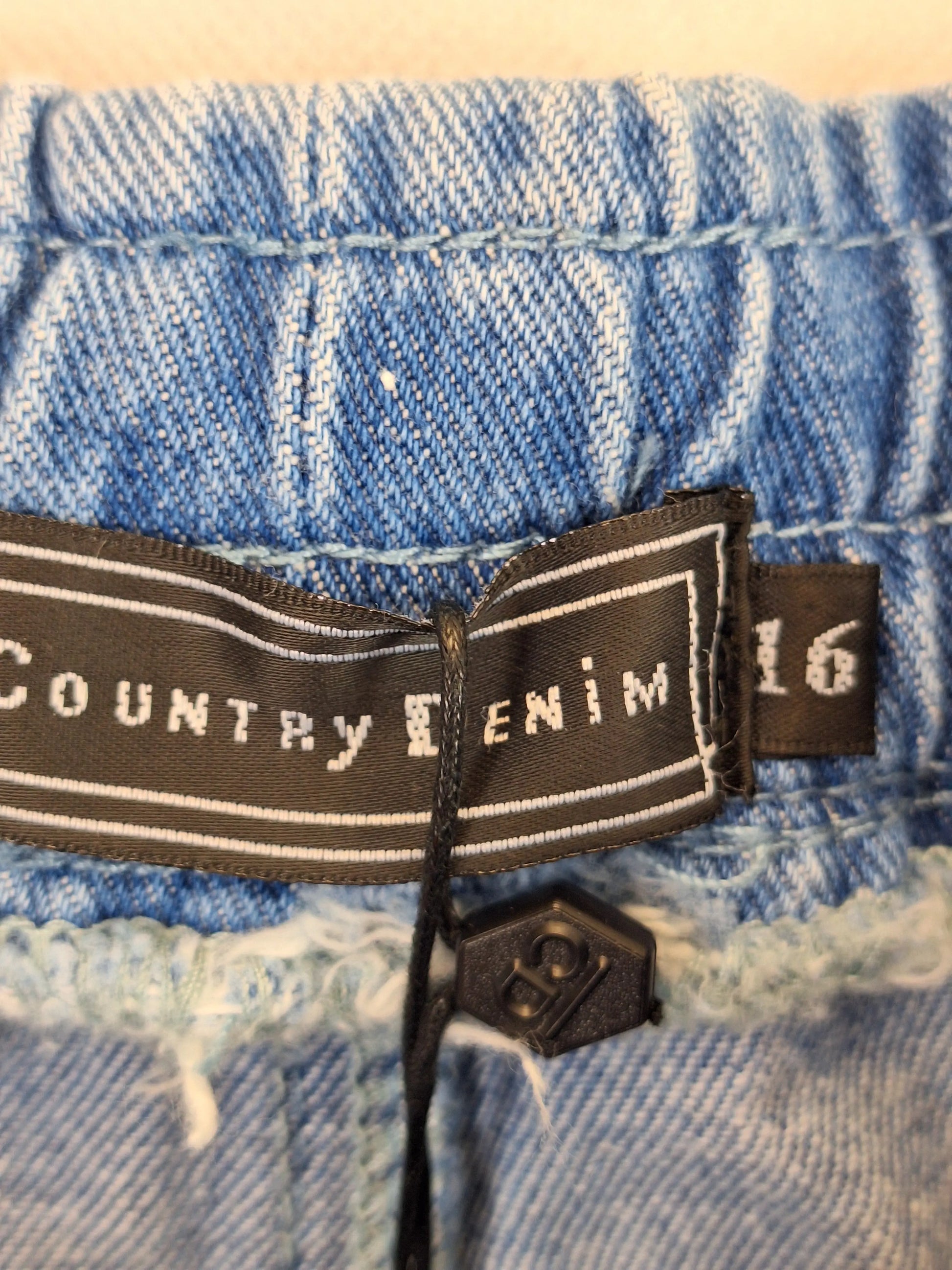 Country Denim Tie Waist Distressed Shorts Size 16 by SwapUp-Online Second Hand Store-Online Thrift Store