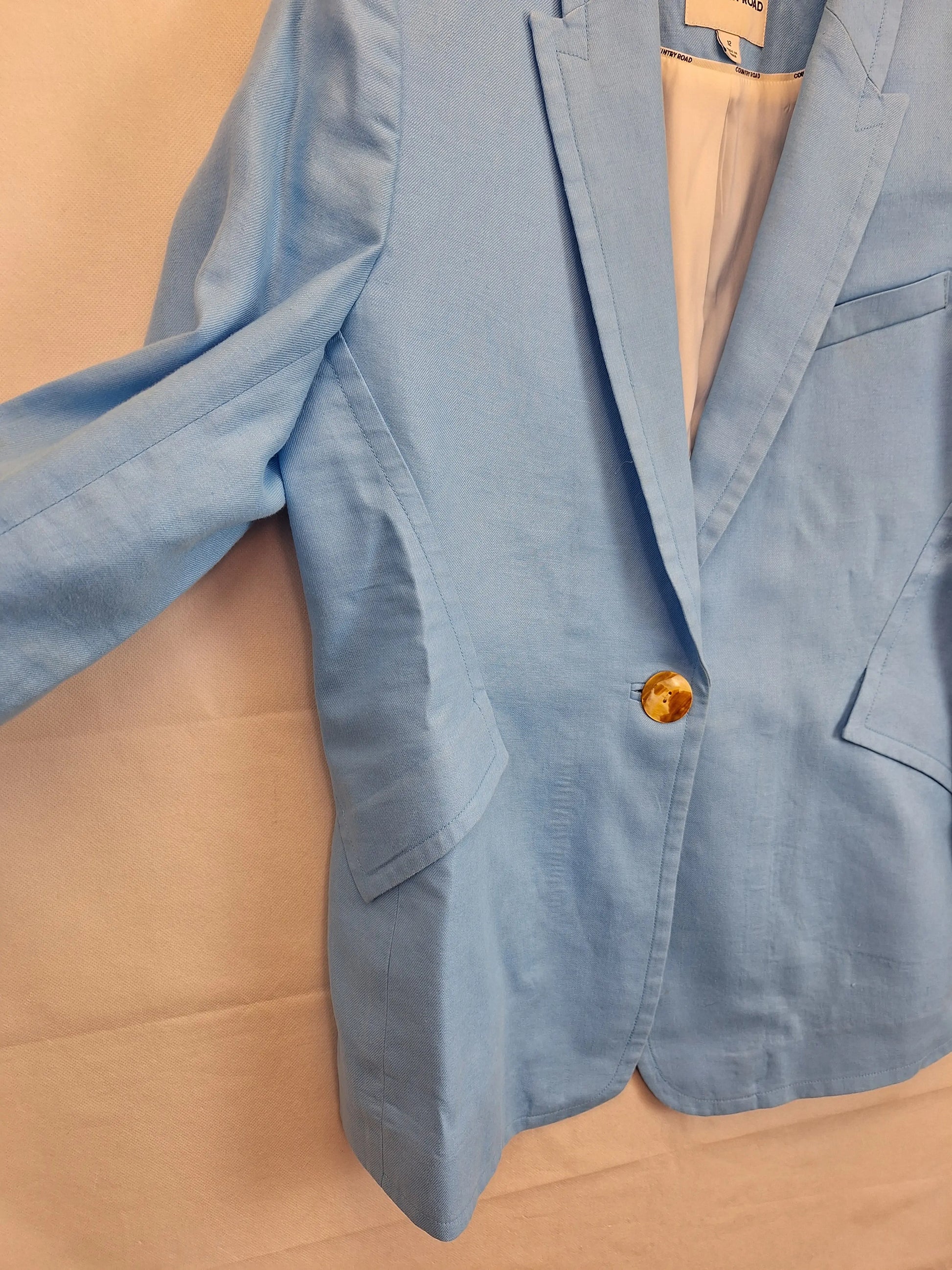 Country Road Classic Pastel Linen Blazer Size 12 by SwapUp-Online Second Hand Store-Online Thrift Store