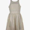 Country Road Ivory Textured Gathered Midi Dress Size 10 by SwapUp-Online Second Hand Store-Online Thrift Store