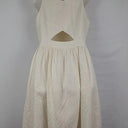 Country Road Ivory Textured Gathered Midi Dress Size 10 by SwapUp-Online Second Hand Store-Online Thrift Store