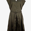 David Lawrence Khaki Flared Button Up Midi Dress Size 14 by SwapUp-Online Second Hand Store-Online Thrift Store