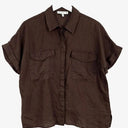 Decjuba Dark Mocha Button Down Shirt Size XS by SwapUp-Online Second Hand Store-Online Thrift Store