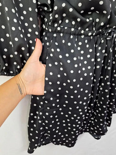 Decjuba Long Sleeve Polka Playsuit Size 12 by SwapUp-Online Second Hand Store-Online Thrift Store