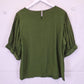 Elk Forest Green Puff Sleeve Boxy Top Size 14 by SwapUp-Online Second Hand Store-Online Thrift Store