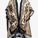 Free People Fine Mesh Velour Embossed Kimono Jacket Size OSFA by SwapUp-Online Second Hand Store-Online Thrift Store