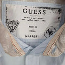 Guess Pale Blue Embroidered Press Stud Shirt Size L by SwapUp-Online Second Hand Store-Online Thrift Store