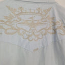 Guess Pale Blue Embroidered Press Stud Shirt Size L by SwapUp-Online Second Hand Store-Online Thrift Store