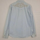 Guess Pale Blue Embroidered Press Stud Shirt Size L by SwapUp-Online Second Hand Store-Online Thrift Store