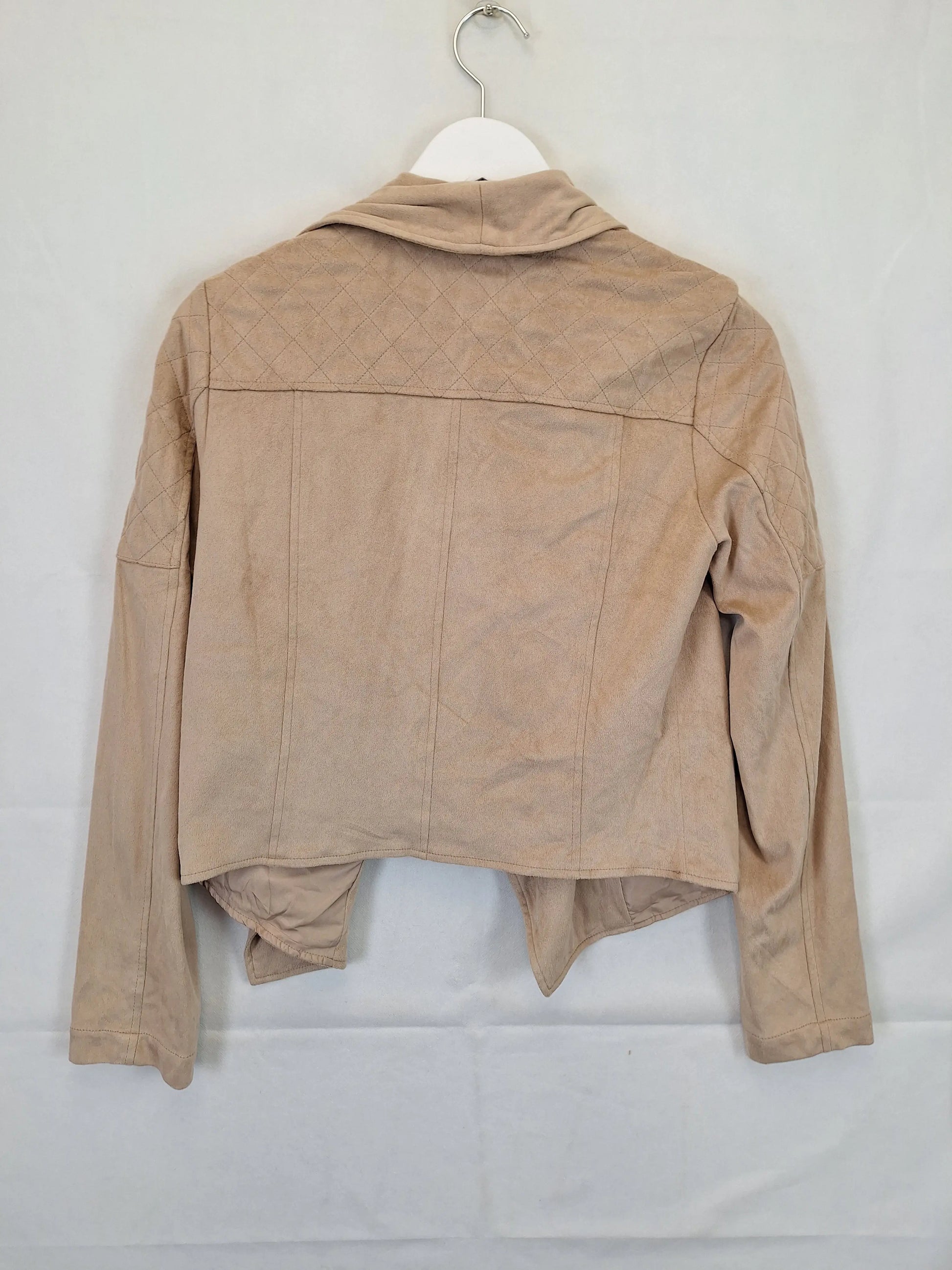 JACK Taupe Faux Suede Soft Waterfall Jacket Size S by SwapUp-Online Second Hand Store-Online Thrift Store