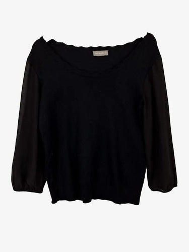 Jacqui E Scallop Edge Sheer Sleeve Jumper Size S by SwapUp-Online Second Hand Store-Online Thrift Store