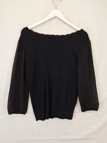 Jacqui E Scallop Edge Sheer Sleeve Jumper Size S by SwapUp-Online Second Hand Store-Online Thrift Store