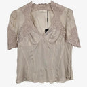 Karen Millen Taupe Elegant Cutwork Lace Evening Top Size 14 by SwapUp-Online Second Hand Store-Online Thrift Store