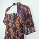 Laagam Abstract Purple Chest Cut Out Dress Size XL by SwapUp-Online Second Hand Store-Online Thrift Store