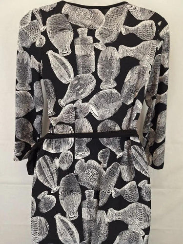 Leona Edmiston Pottery Print Wrap Midi Dress Size XS by SwapUp-Online Second Hand Store-Online Thrift Store