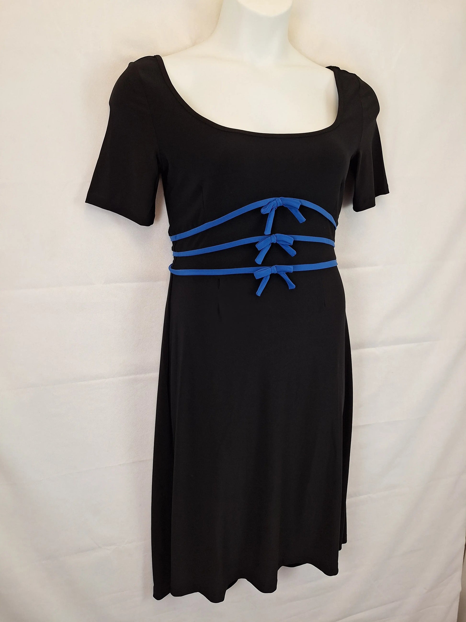 Leona Edmiston Scoop Neck Bow Midi Dress Size 12 by SwapUp-Online Second Hand Store-Online Thrift Store