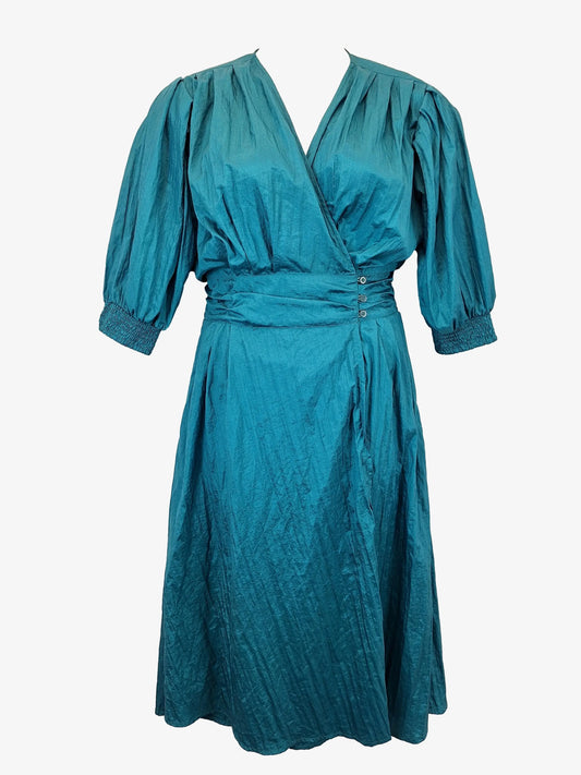 Leonard St Emerald Wrap Front Parachute Midi Dress Size 16 by SwapUp-Online Second Hand Store-Online Thrift Store