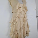 Lisa Ho Champagne Double Layer Frilled Midi Dress Size 10 by SwapUp-Online Second Hand Store-Online Thrift Store