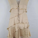 Lisa Ho Champagne Double Layer Frilled Midi Dress Size 10 by SwapUp-Online Second Hand Store-Online Thrift Store