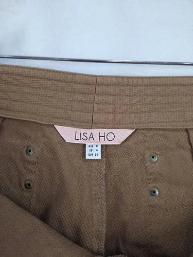 Lisa Ho Mocha Studded Split Hem Shorts Size 8 by SwapUp-Online Second Hand Store-Online Thrift Store