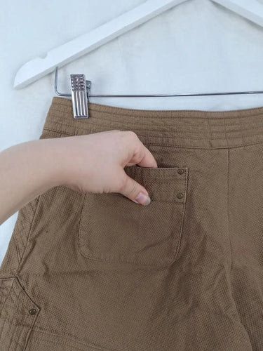 Lisa Ho Mocha Studded Split Hem Shorts Size 8 by SwapUp-Online Second Hand Store-Online Thrift Store