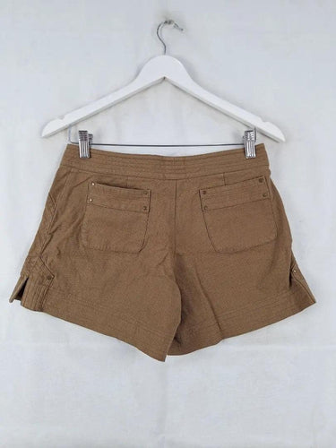 Lisa Ho Mocha Studded Split Hem Shorts Size 8 by SwapUp-Online Second Hand Store-Online Thrift Store