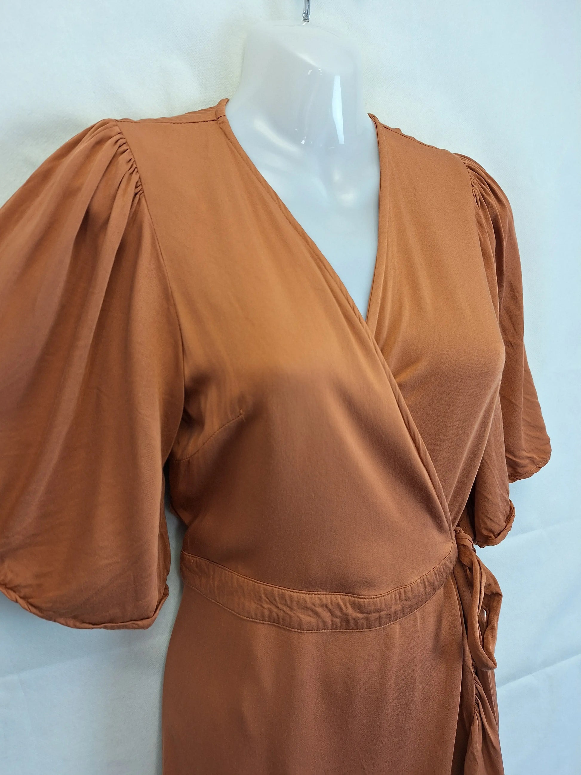 Lylou Elegant Clay Wrap Maxi  Dress Size S by SwapUp-Online Second Hand Store-Online Thrift Store