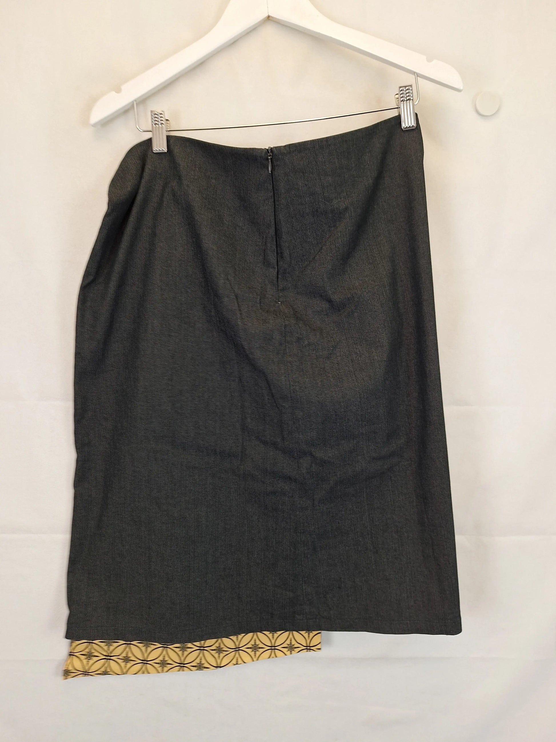 Maiocchi Patchwork Asymmetrical Denim Midi Skirt Size 16 by SwapUp-Online Second Hand Store-Online Thrift Store