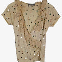 MaxMara Champagne Polka Dot Silk Trimmed Top Size M by SwapUp-Online Second Hand Store-Online Thrift Store