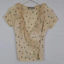 MaxMara Champagne Polka Dot Silk Trimmed Top Size M by SwapUp-Online Second Hand Store-Online Thrift Store
