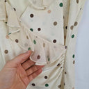 MaxMara Champagne Polka Dot Silk Trimmed Top Size M by SwapUp-Online Second Hand Store-Online Thrift Store