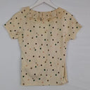 MaxMara Champagne Polka Dot Silk Trimmed Top Size M by SwapUp-Online Second Hand Store-Online Thrift Store