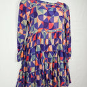 Mister Zimi Fun Geometric Gathered Mini Dress Size 12 by SwapUp-Online Second Hand Store-Online Thrift Store
