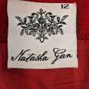 Natasha Gan Crimson Fitted Panel Midi Dress Size 12 by SwapUp-Online Second Hand Store-Online Thrift Store