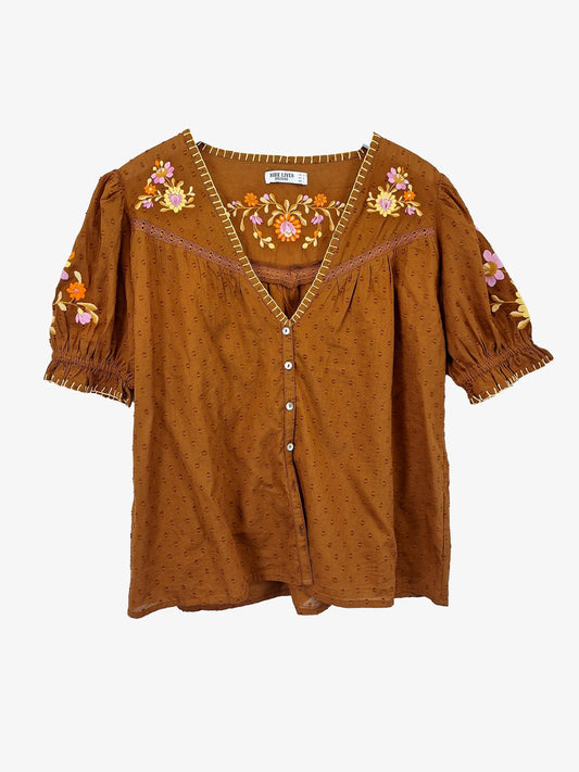 Nine Lives Bazaar Boho Cotton Everyday Top Size 12 by SwapUp-Online Second Hand Store-Online Thrift Store