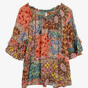 Orientique Crinkle Floral Tied Neck Blouse Size 16 by SwapUp-Online Second Hand Store-Online Thrift Store