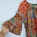 Orientique Crinkle Floral Tied Neck Blouse Size 16 by SwapUp-Online Second Hand Store-Online Thrift Store