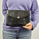 Oroton Alligator Textured Pouch Clutch Size by SwapUp-Online Second Hand Store-Online Thrift Store